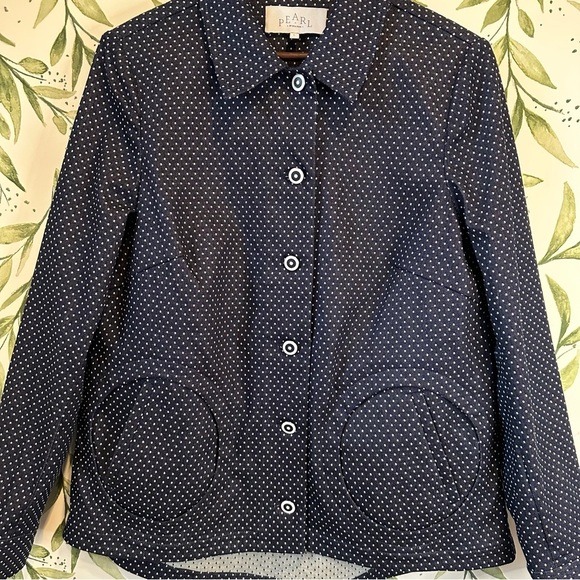 Pearl by Lela Rose Jacket. Size Large. Navy with white dots. - Picture 5 of 10